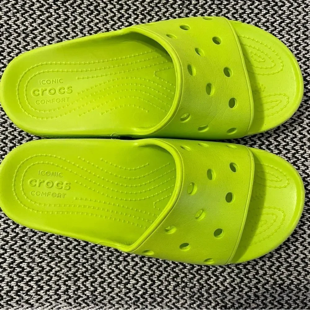 Crocs Classic Green Slide Sandals Sz-9Men/11Women